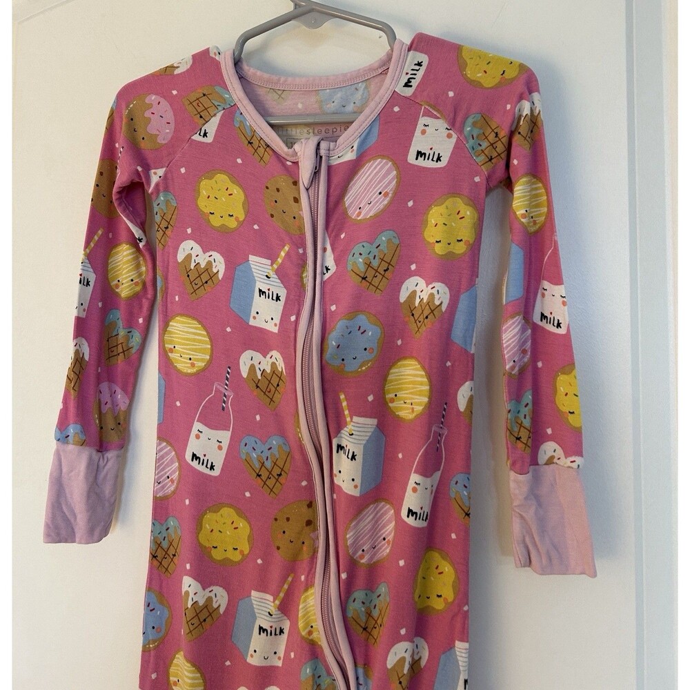 Little Sleepies Baby Pajamas One Piece 18 24 months Bamboo Zipper Milk Cookies - Picture 2 of 8